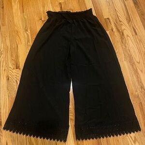 SHEIN Curve Wide Leg Black Pants